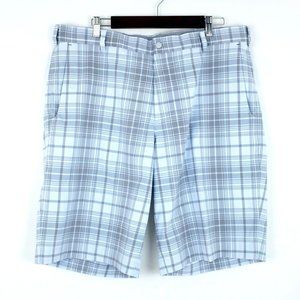 Nike Golf Dri-Fit Shorts White Gray Plaid Size 38W